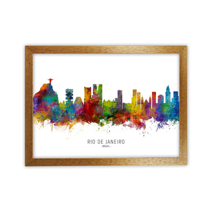 Rio De Janeiro Brazil Skyline Art Print by Michael Tompsett Oak Grain