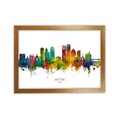 Dayton Ohio Skyline Art Print by Michael Tompsett Oak Grain