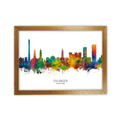 Erlangen Deutschland Skyline Art Print by Michael Tompsett Oak Grain