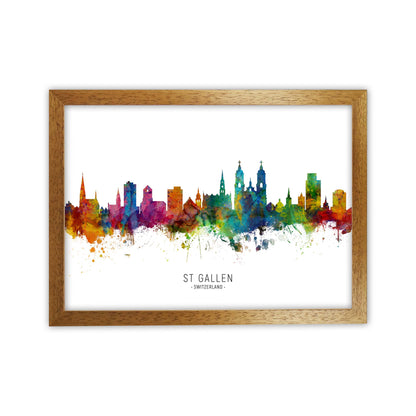 St Gallen Switzerland Skyline Art Print by Michael Tompsett Oak Grain