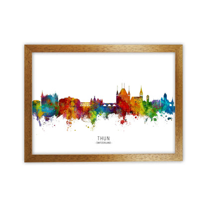 Thun Switzerland Skyline Art Print by Michael Tompsett Oak Grain
