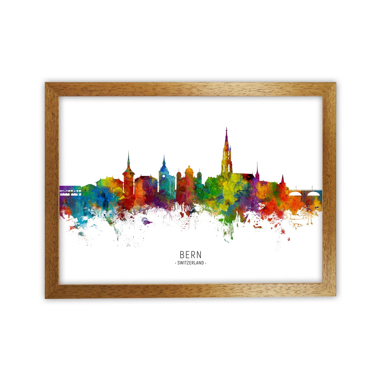 Bern Switzerland Skyline Art Print by Michael Tompsett Oak Grain