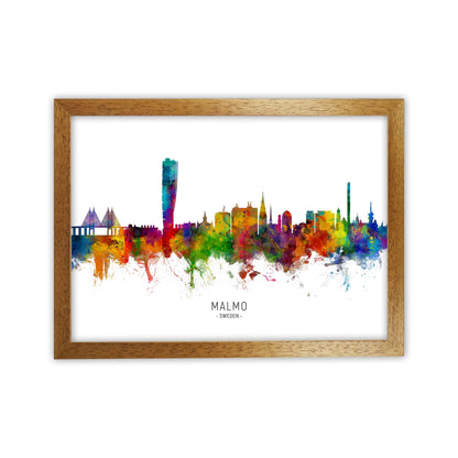 Malmo Sweden Skyline Art Print by Michael Tompsett Oak Grain