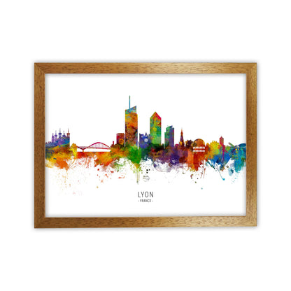 Lyon France Skyline Art Print by Michael Tompsett Oak Grain