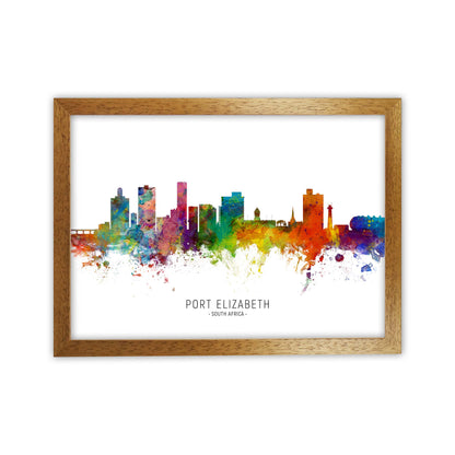 Port Elizabeth South Africa Skyline Print by Michael Tompsett Oak Grain