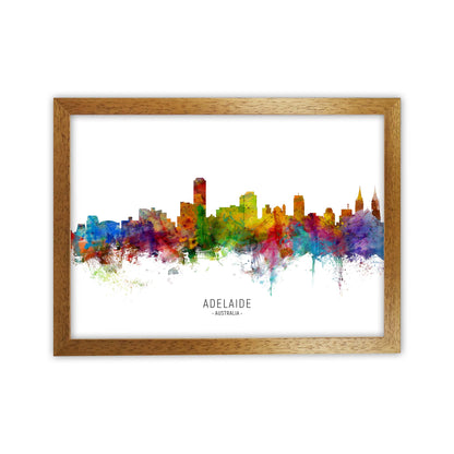 Adelaide Australia Skyline Art Print by Michael Tompsett Oak Grain