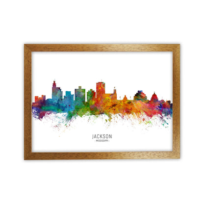 Jackson Mississippi Skyline Art Print by Michael Tompsett Oak Grain