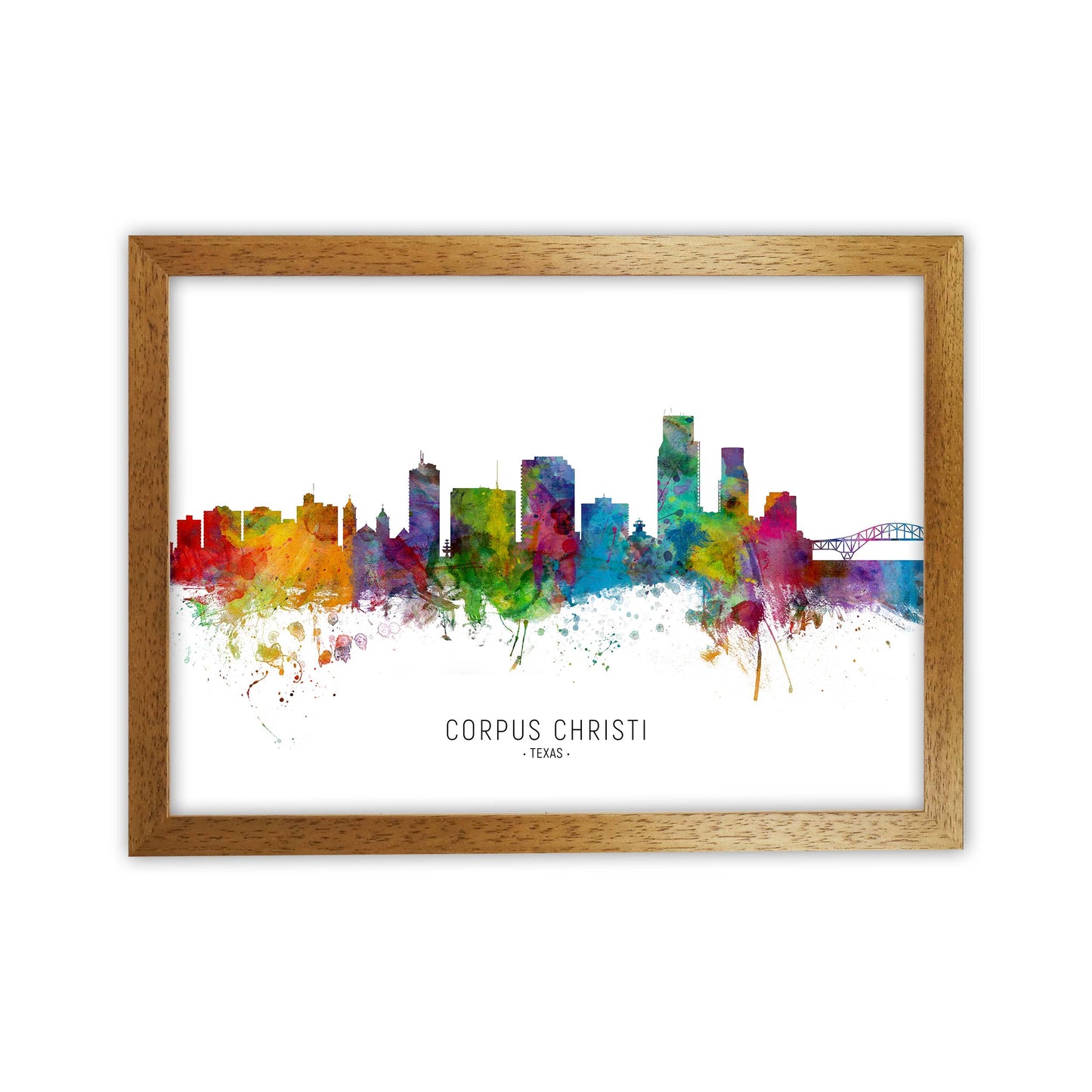 Corpus Christi Texas Skyline Art Print by Michael Tompsett Oak Grain
