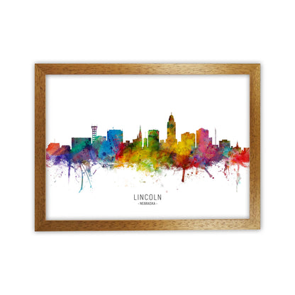 Lincoln Nebraska Skyline Art Print by Michael Tompsett Oak Grain