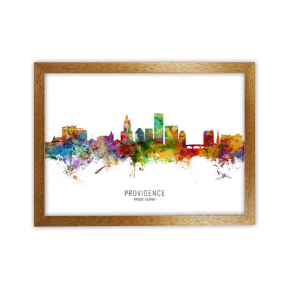 Providence Rhode Island Skyline Art Print by Michael Tompsett Oak Grain
