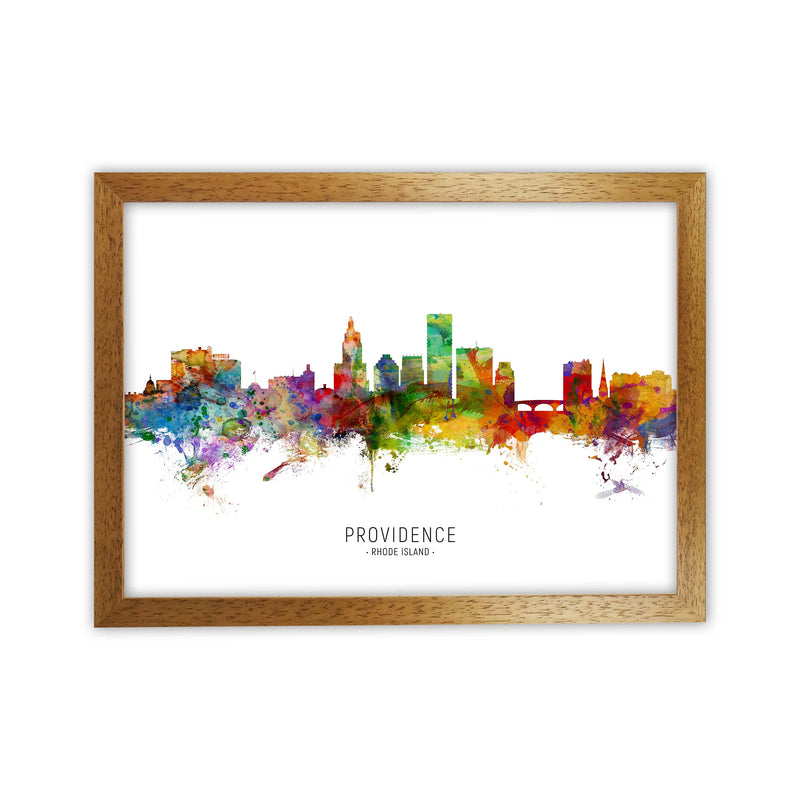Providence Rhode Island Skyline Art Print by Michael Tompsett Oak Grain