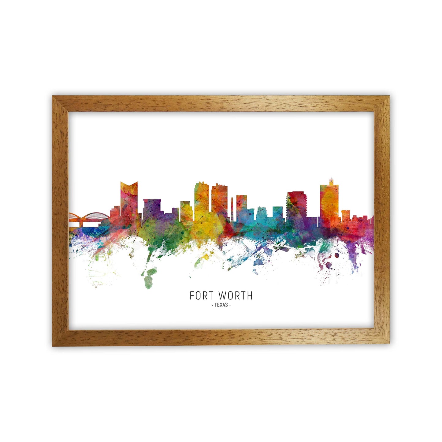 Fort Worth Texas Skyline Art Print by Michael Tompsett Oak Grain
