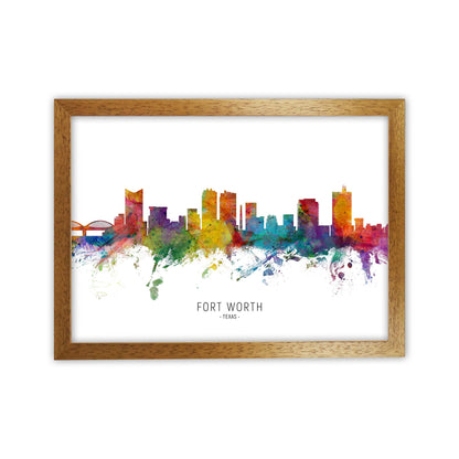 Fort Worth Texas Skyline Art Print by Michael Tompsett Oak Grain