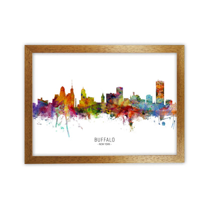Buffalo New York Skyline Art Print by Michael Tompsett Oak Grain