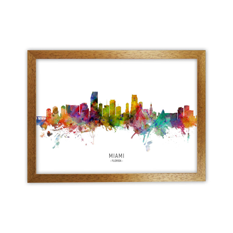 Miami Florida Skyline Art Print by Michael Tompsett Oak Grain