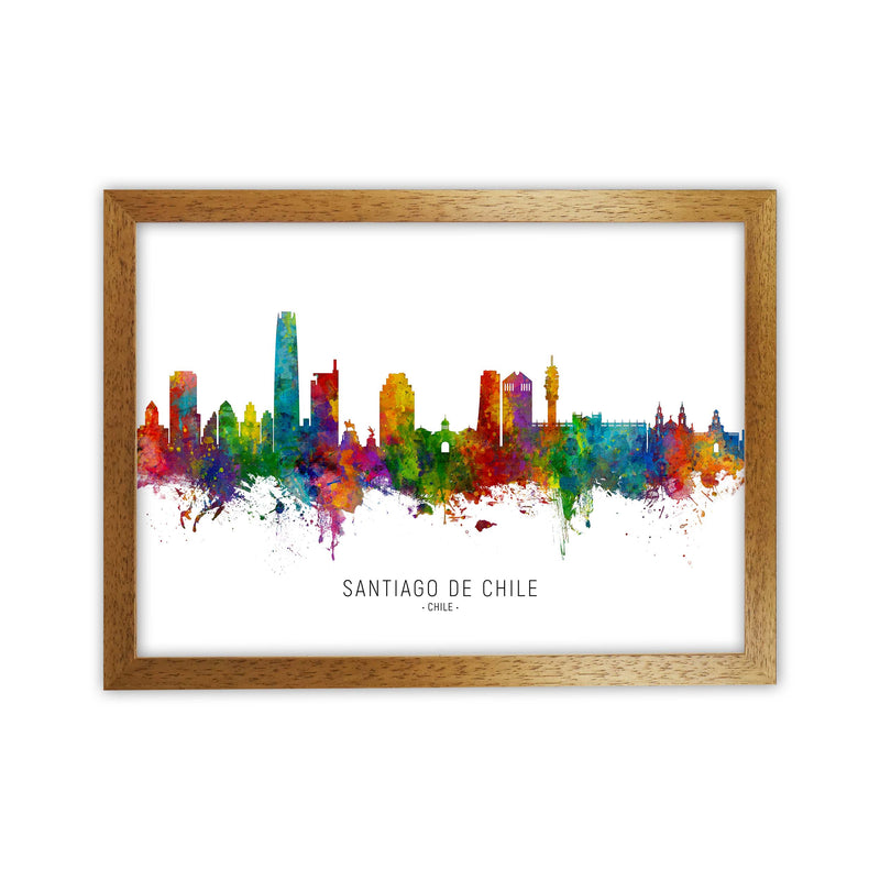 Santiago De Chile Chile Skyline Art Print by Michael Tompsett Oak Grain