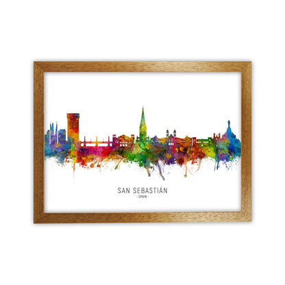 San Sebastian Spain Skyline Art Print by Michael Tompsett Oak Grain