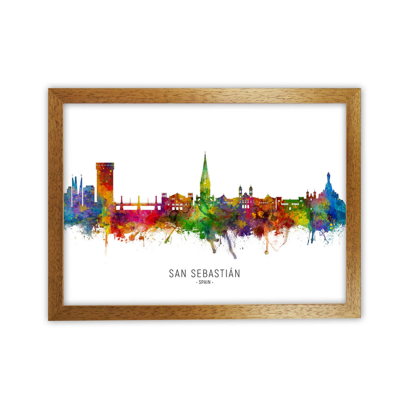 San Sebastian Spain Skyline Art Print by Michael Tompsett Oak Grain