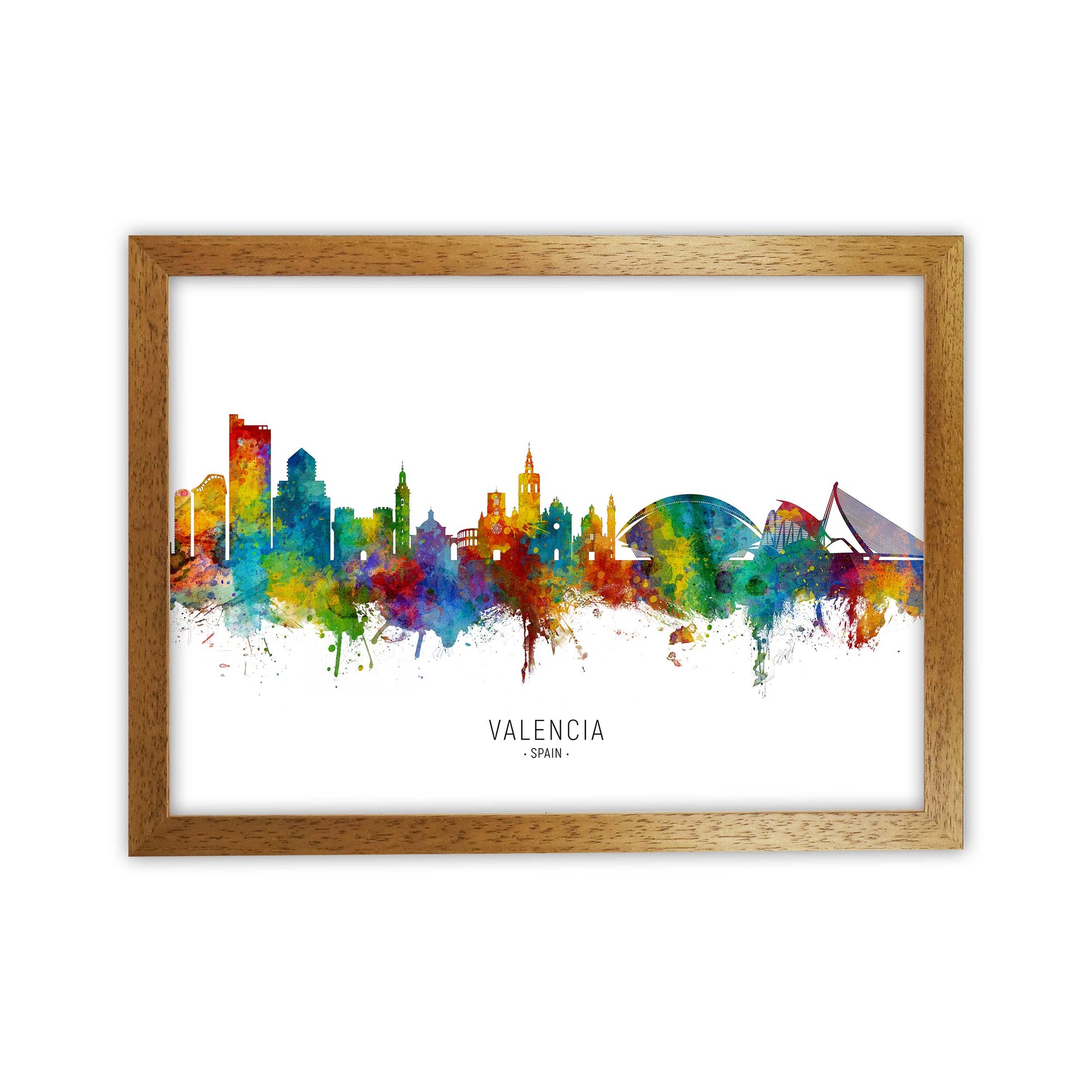 Valencia Spain Skyline Art Print by Michael Tompsett Oak Grain