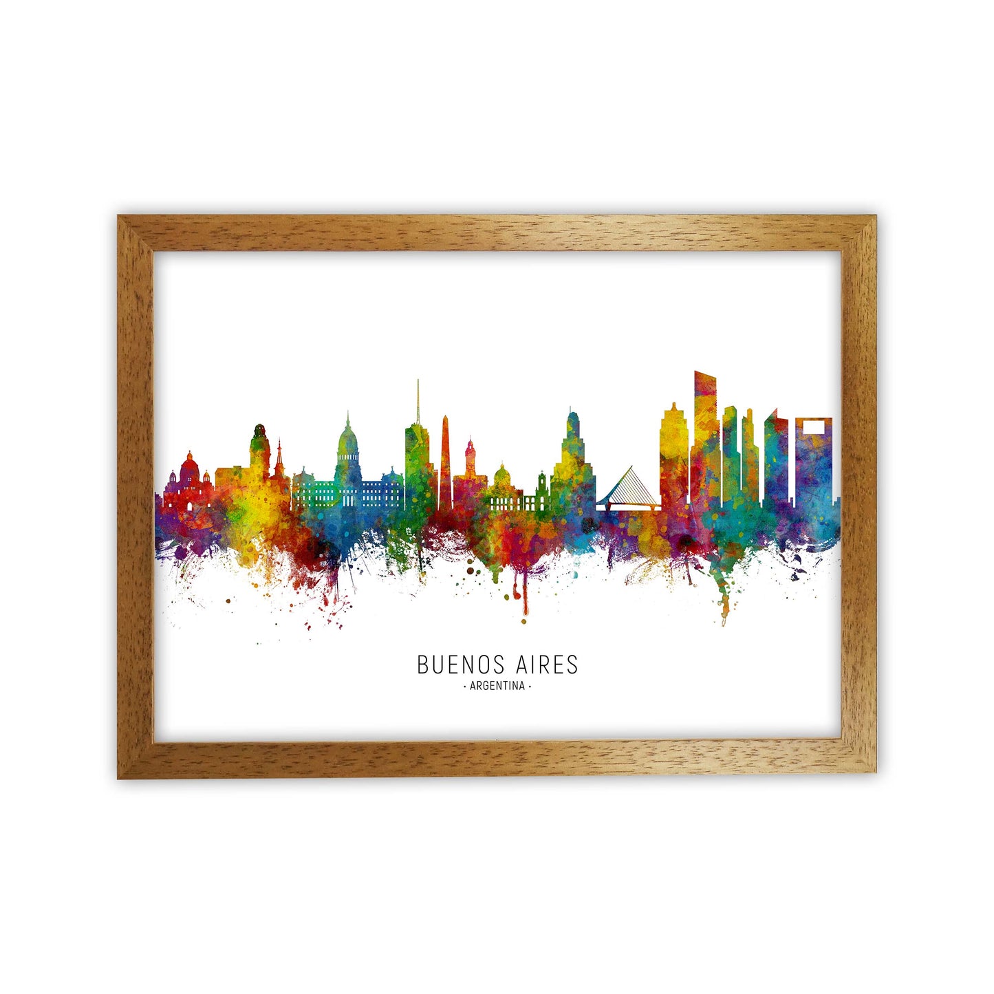 Buenos Aires Argentina Skyline Art Print by Michael Tompsett Oak Grain
