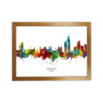 Karachi Pakistan Skyline Art Print by Michael Tompsett Oak Grain