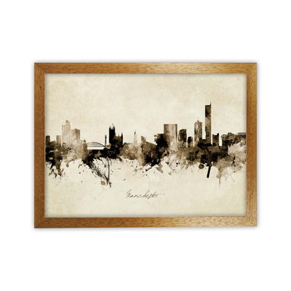 Manchester England Skyline Vintage Print by Michael Tompsett Oak Grain