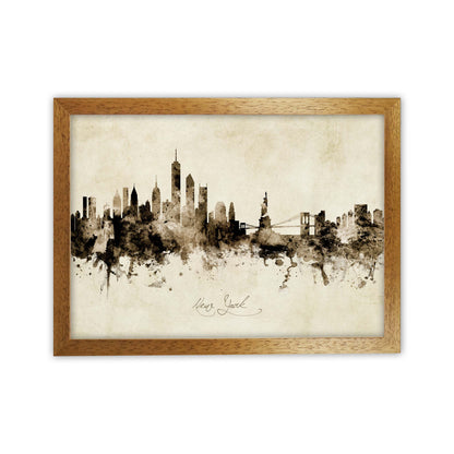 New York New York Skyline Vintage Print by Michael Tompsett Oak Grain