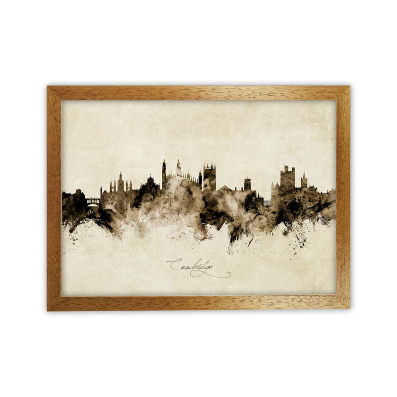 Cambridge England Skyline Vintage Print by Michael Tompsett Oak Grain