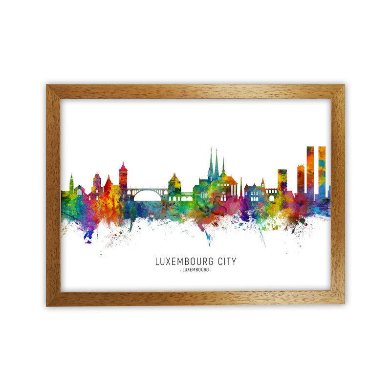 Luxembourg City Luxembourg Skyline Print by Michael Tompsett Oak Grain