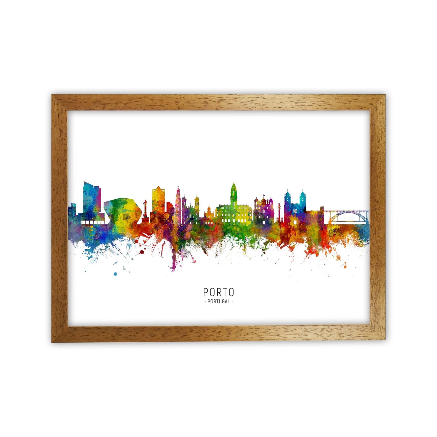 Porto Portugal Skyline Art Print by Michael Tompsett Oak Grain