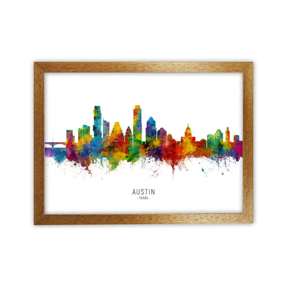 Austin Texas Skyline Art Print by Michael Tompsett Oak Grain