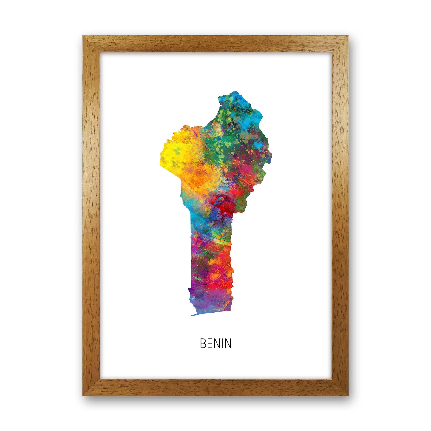 Benin Watercolour Map Art Print by Michael Tompsett Oak Grain
