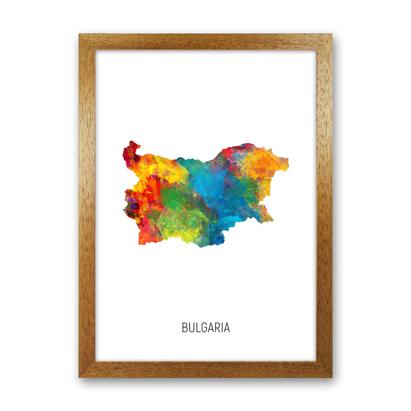 Bulgaria Watercolour Map Art Print by Michael Tompsett Oak Grain