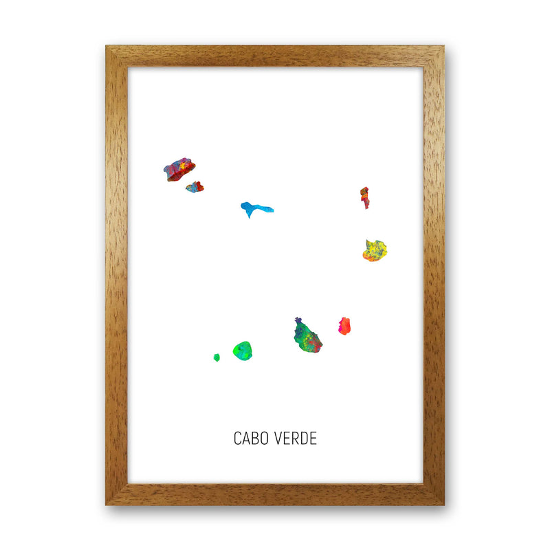 Cabo Verde Watercolour Map Art Print by Michael Tompsett Oak Grain