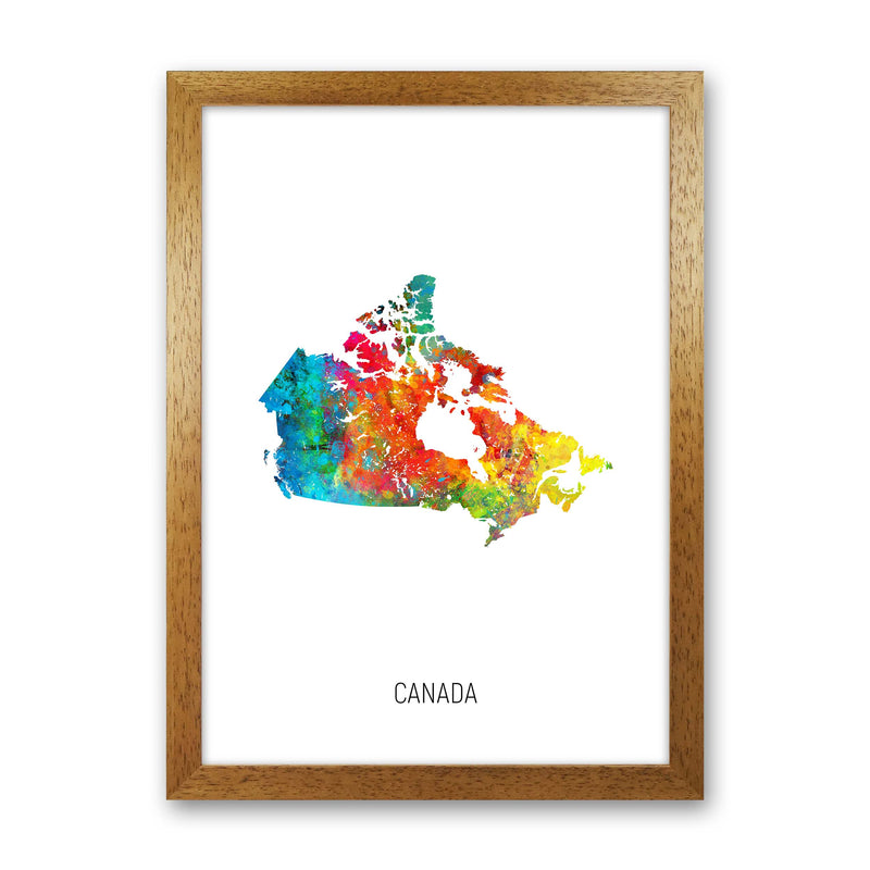 Canada Watercolour Map Art Print by Michael Tompsett Oak Grain