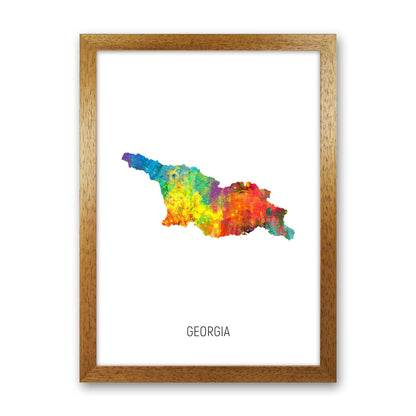 Georgia Watercolour Map Art Print by Michael Tompsett Oak Grain
