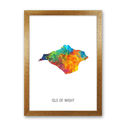 Isle Of Wight Watercolour Map Art Print by Michael Tompsett Oak Grain