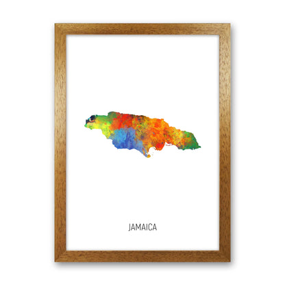 Jamaica Watercolour Map Art Print by Michael Tompsett Oak Grain