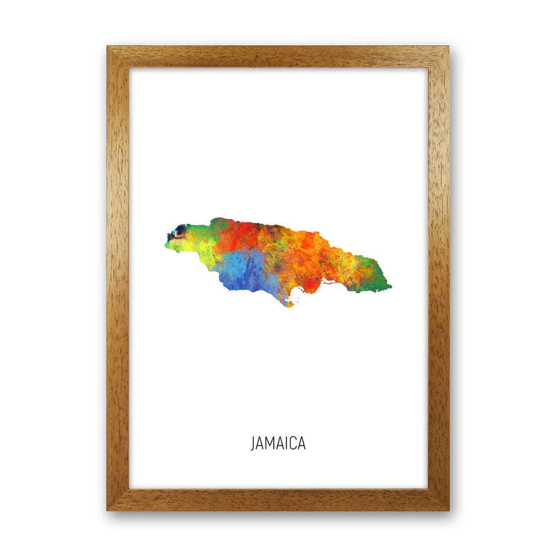 Jamaica Watercolour Map Art Print by Michael Tompsett Oak Grain