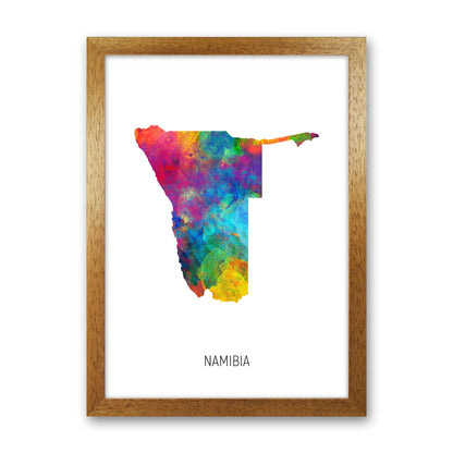 Namibia Watercolour Map Art Print by Michael Tompsett Oak Grain