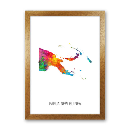 Papua New Guinea Watercolour Map Print by Michael Tompsett Oak Grain