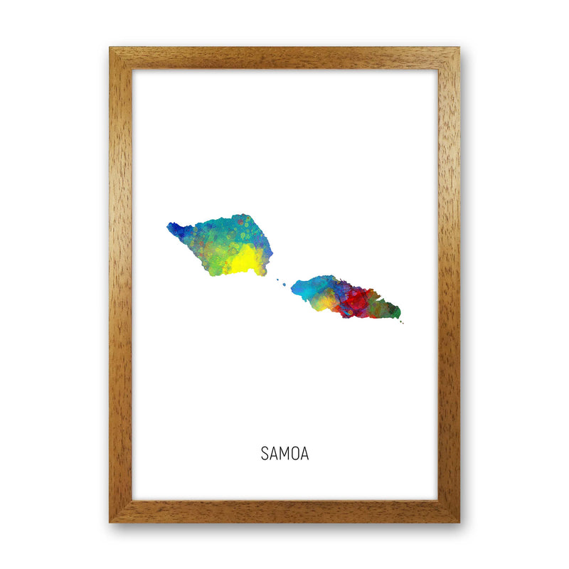 Samoa Watercolour Map Art Print by Michael Tompsett Oak Grain