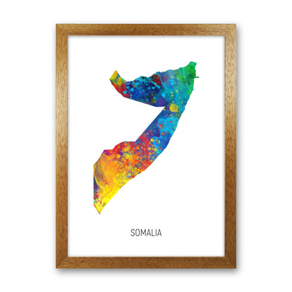 Somalia Watercolour Map Art Print by Michael Tompsett Oak Grain