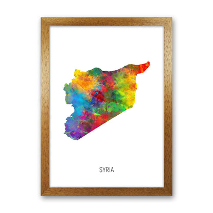 Syria Watercolour Map Art Print by Michael Tompsett Oak Grain