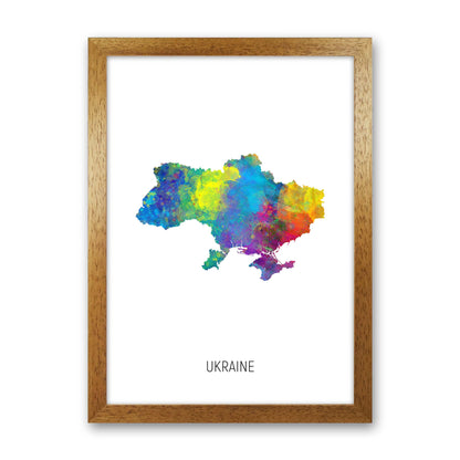 Ukraine Watercolour Map Art Print by Michael Tompsett Oak Grain
