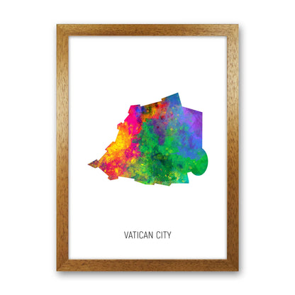Vatican City Watercolour Map Art Print by Michael Tompsett Oak Grain