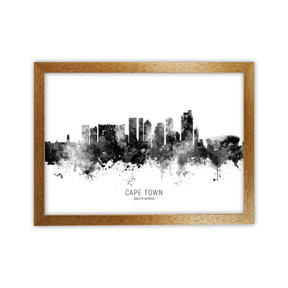 Cape Town South Africa Skyline Black White City Name  by Michael Tompsett Oak Grain