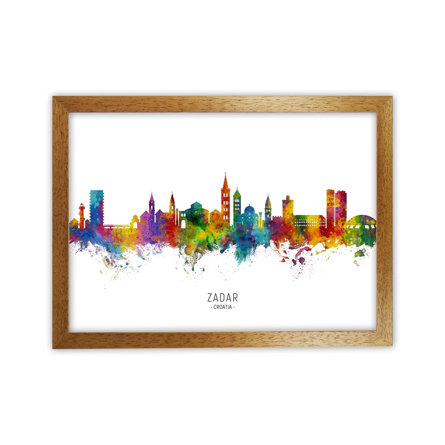 Zadar Croatia Skyline Art Print by Michael Tompsett Oak Grain