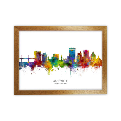 Asheville North Carolina Skyline Print by Michael Tompsett Oak Grain
