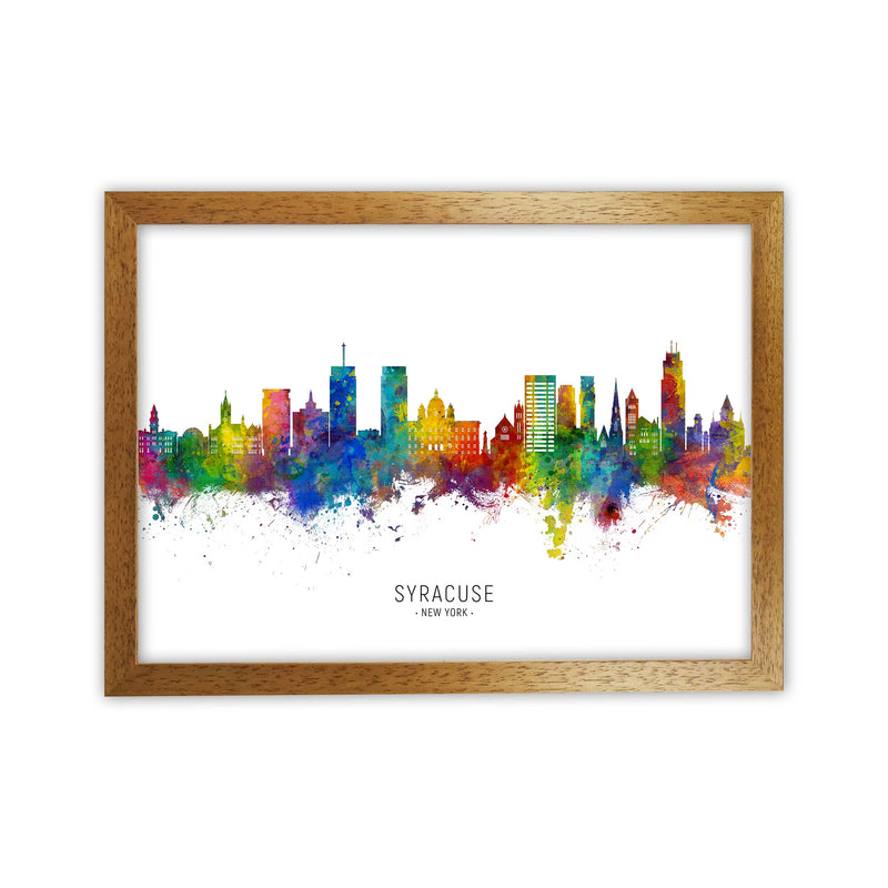 Syracuse New York Skyline Art Print by Michael Tompsett Oak Grain